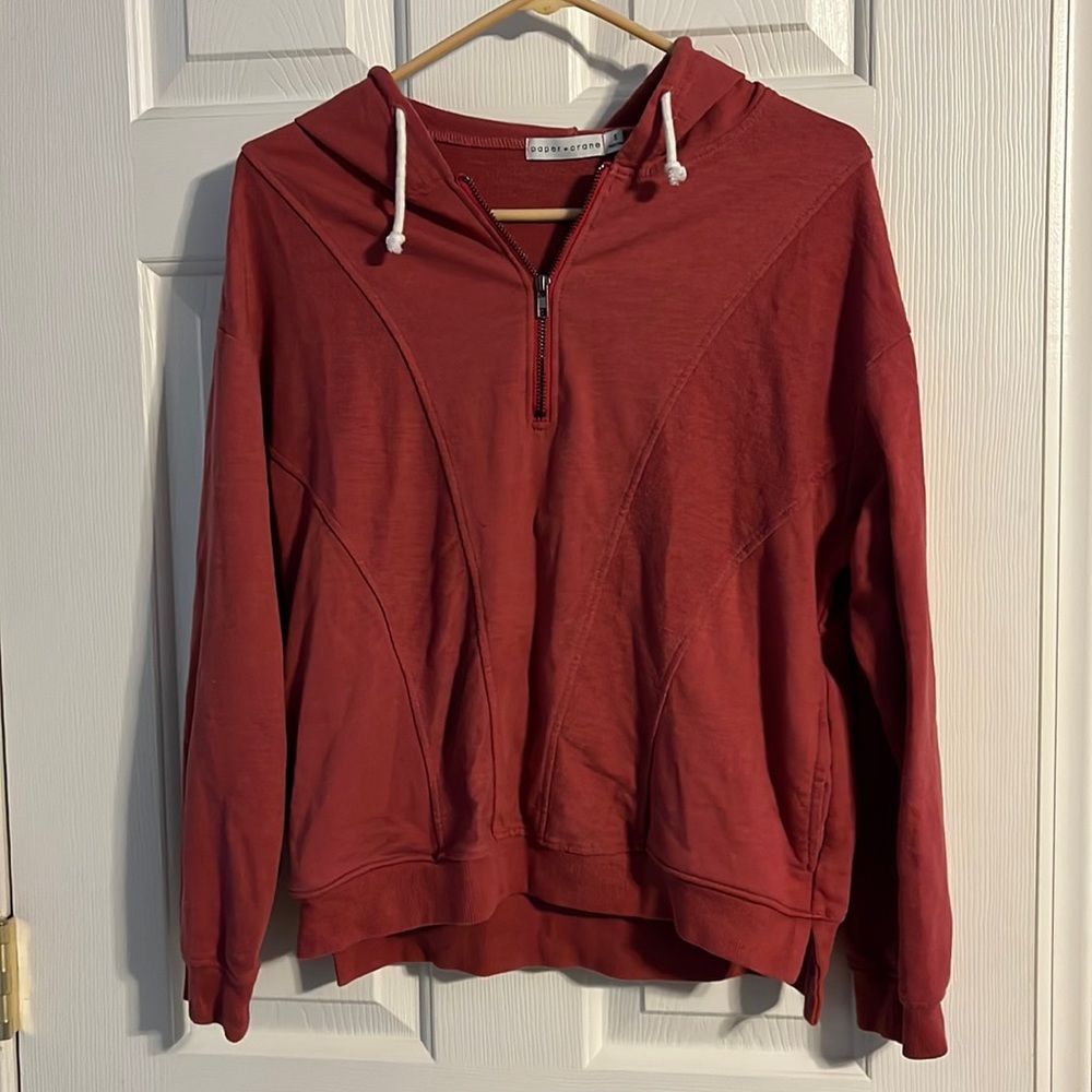 Paper Crane Woman cropped quarter zip Hoodie Size Small